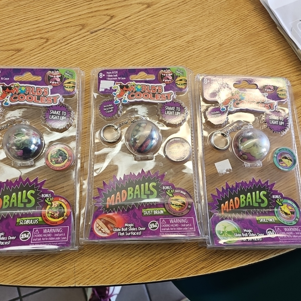 2017 NIP World's Coolest Madballs Skull Face, Dust Brain & Slobulus Glide Ball